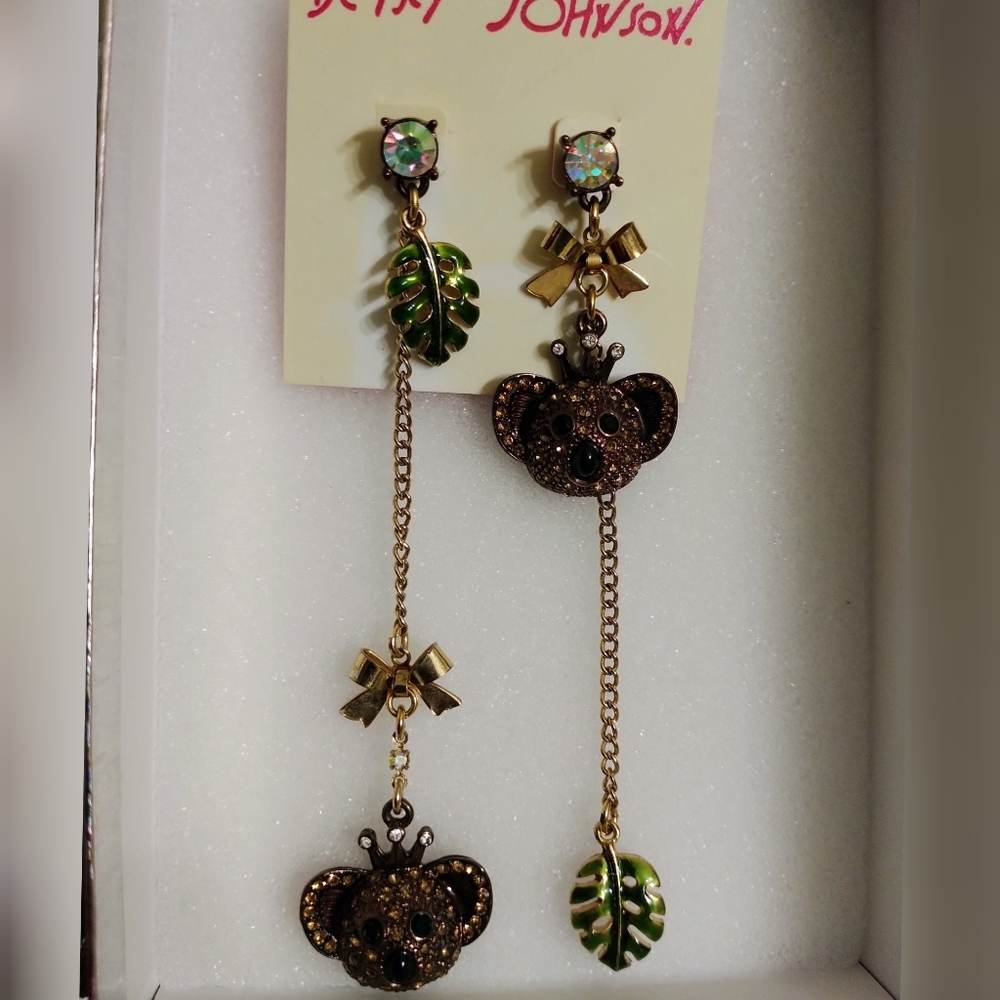 Betsey Johnson RARE Koala Bear Earrings